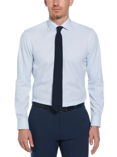 Perry Ellis Men's 4-way Stretch Big Check Print Shirt In Navy,blue