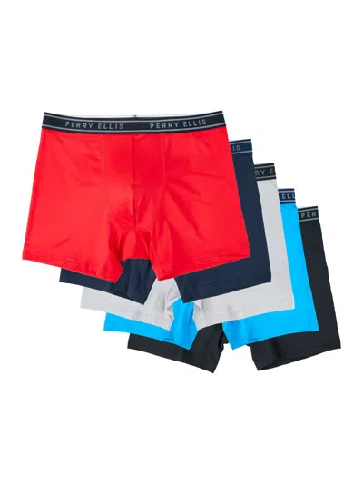 Perry Ellis Men's 5-pack Stretch Boxer Brief In True Red