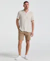 Perry Ellis Men's 8" Flat Front Garment Dyed Short In Chinchilla,beige