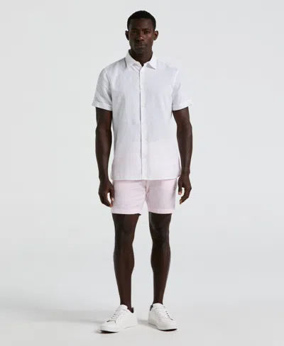 Perry Ellis Men's 8" Flat Front Linen Cotton Short In Barely Pink