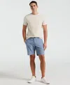 Perry Ellis Men's 8" Flat Front Linen Cotton Short In Bay Blue