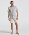 Perry Ellis Men's 8" Flat Front Linen Cotton Short In Natural Linen,beige