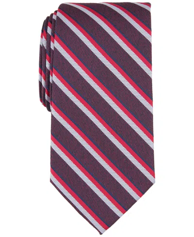 Perry Ellis Men's Arnett Classic Stripe Tie In Burgundy