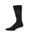 Perry Ellis Men's Bamboo Fashion Medallion Socks In Blue