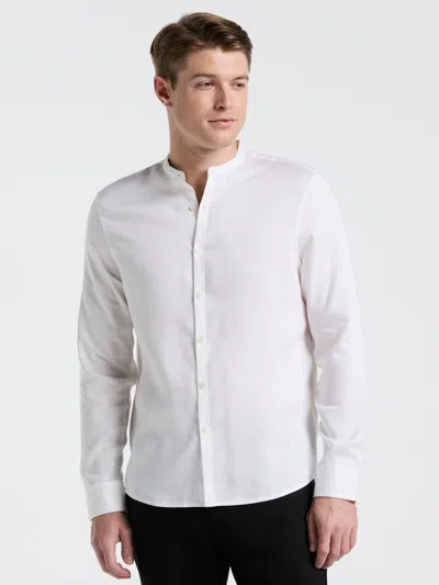 Perry Ellis Men's Banded Collar Shirt In White