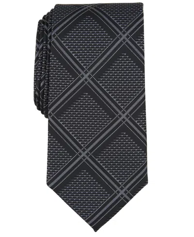 Perry Ellis Men's Bannos Large Grid Tie In Black
