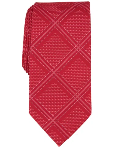 Perry Ellis Men's Bannos Large Grid Tie In Coral