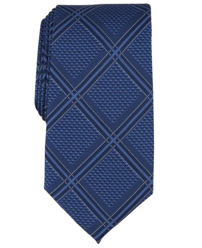 Perry Ellis Men's Bannos Large Grid Tie In Navy