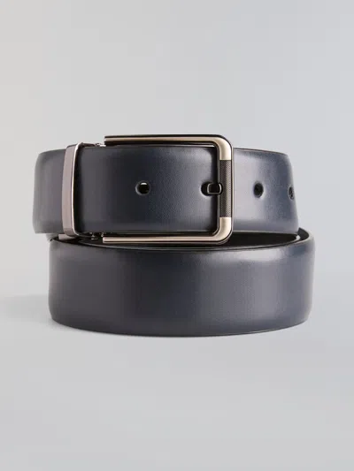 Perry Ellis Men's Bar Nose Nappa Belt In Navy