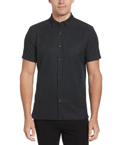 Perry Ellis Men's Big And Tall Total Stretch Dot Print Shirt In Abbey Stone,gray