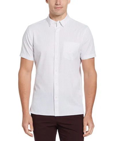 Perry Ellis Men's Big And Tall Total Stretch Dot Print Shirt In Aztec,white