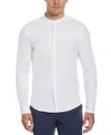 Perry Ellis Men's Big And Tall Untucked Total Stretch Banded Collar Shirt In Bright White