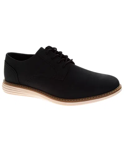 Perry Ellis Men's Business-casual Lace-up Faux Leather Oxfords In Black