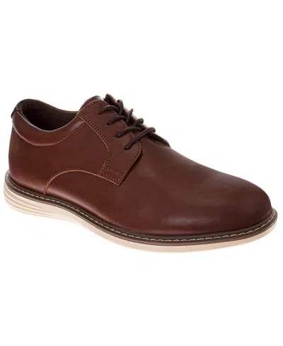 Perry Ellis Men's Business-casual Lace-up Faux Leather Oxfords In Brown