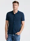 Perry Ellis Men's Button-front Striped Polo Sweater