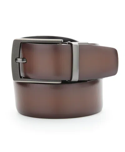 Perry Ellis Men's Cabernet Leather Reversible Belt In Brown