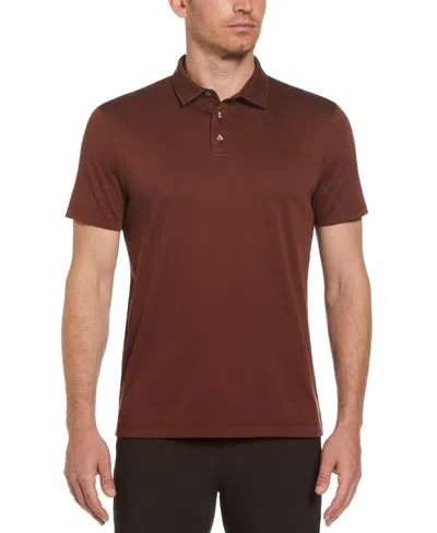 Perry Ellis Men's Cool Interlock Polo In Rum Raisin,red