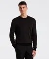 Perry Ellis Men's Cotton Blend Geo Jacquard Crew Neck Sweater In Black