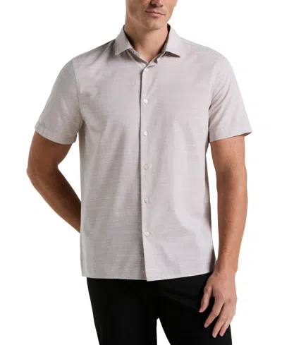 Perry Ellis Men's Cotton Dobby Short Sleeve Button-front Shirt
