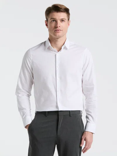 Perry Ellis Men's Cotton Dobby Untucked Shirt In White