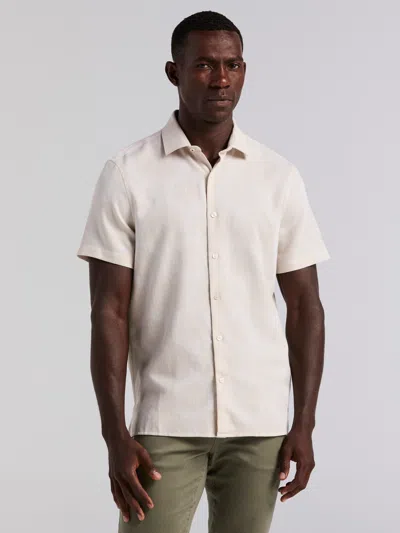 Perry Ellis Men's Cotton Linen Geo Jacquard Shirt In Silver