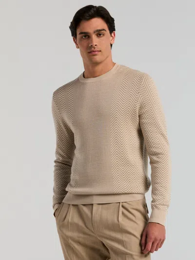 Perry Ellis Men's Cotton Modal Stitch Mix Crew Neck Sweater In Silver Gray