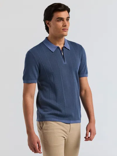 Perry Ellis Men's Cotton Modal Zip Polo Short Sleeve Sweater In Urban Chic