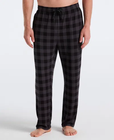 Perry Ellis Men's Deluxe Touch Buffalo Plaid Sleep Pant In Black