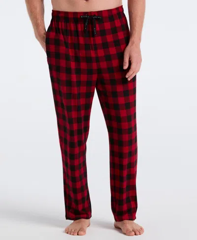 Perry Ellis Men's Deluxe Touch Buffalo Plaid Sleep Pant In Red
