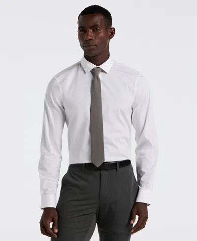 Perry Ellis Men's Dobby Cotton Stretch Slim Fit Shirt In White