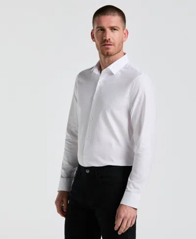 Perry Ellis Men's Dobby Micro Diamond Print Dress Shirt In White