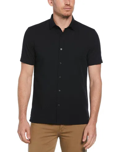 Perry Ellis Men's Dobby-weave Shirt In Black