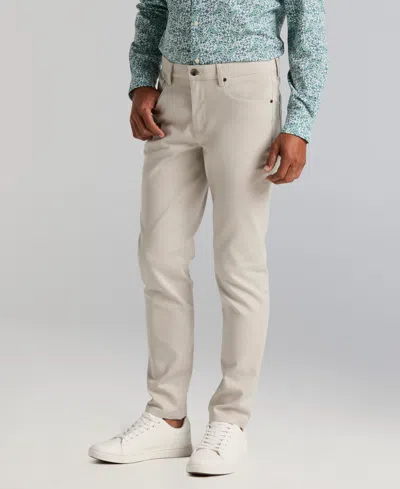 Perry Ellis Men's Double-weave Slim-fit 5-pocket Pants In Neutral