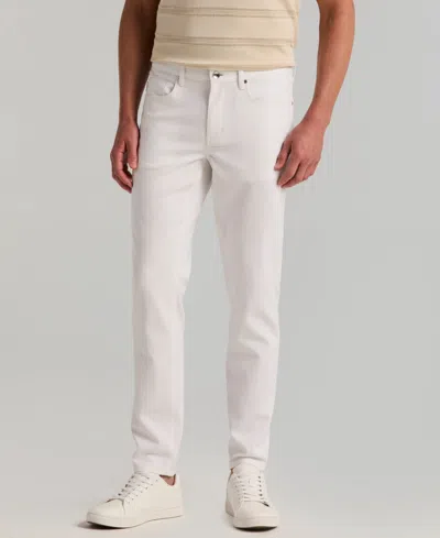 Perry Ellis Men's Double-weave Slim-fit 5-pocket Pants In White