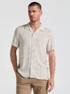 Perry Ellis Men's Ecovero™ Brushstroke Print Camp Collar Shirt In Gray