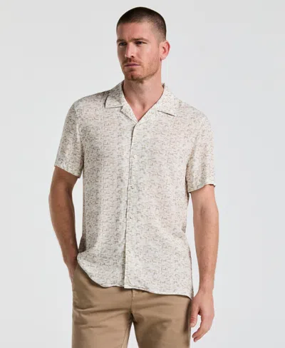 Perry Ellis Men's Ecoveroâ¢ Brushstroke Print Camp Collar Shirt