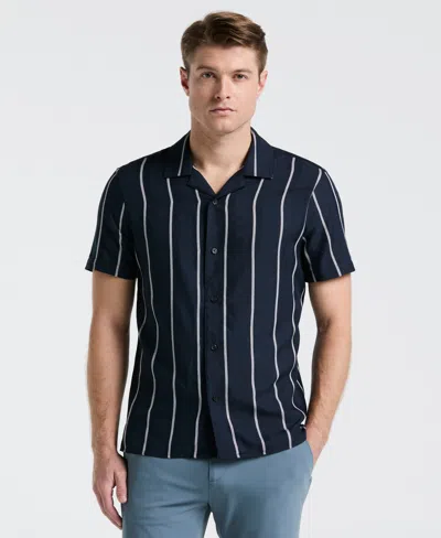 Perry Ellis Men's Ecoveroâ¢ Striped Camp Collar Shirt