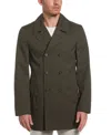 Perry Ellis Men's Elias All Weather Nylon Pea Coat In Olive,green