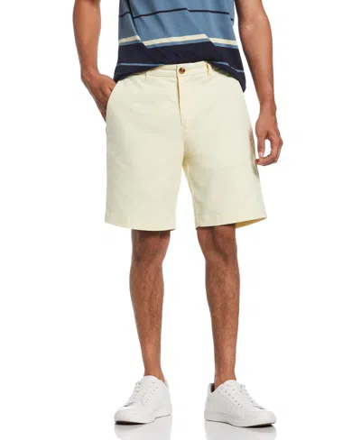 Perry Ellis Men's Flat Front Chino Short In Pastel Yellow
