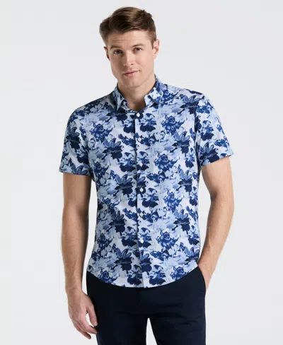 Perry Ellis Men's Floral Print Shirt In Blue Depths