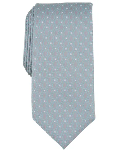 Perry Ellis Men's Geo-pattern Tie In Silver
