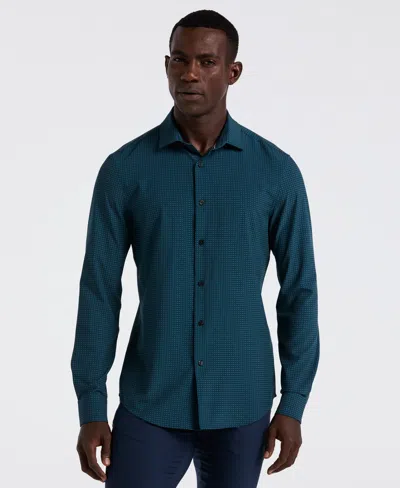 Perry Ellis Men's Geo Print Slim Fit Total Stretch Shirt In Blue
