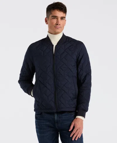 Perry Ellis Men's Geo Quilted Jacket In Blue
