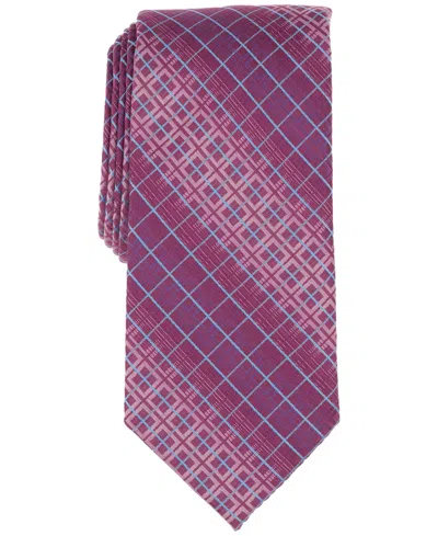 Perry Ellis Men's Gordan Classic Grid Tie In Orchid