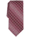 Perry Ellis Men's Gordan Classic Grid Tie In Red