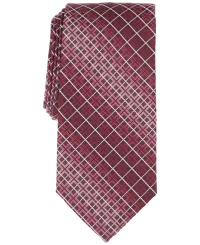 Perry Ellis Men's Gordan Classic Grid Tie In Red