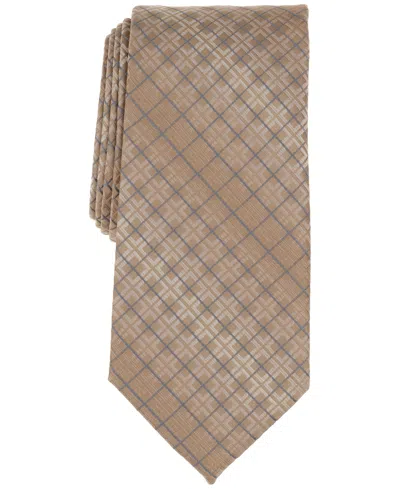 Perry Ellis Men's Gordan Classic Grid Tie In Taupe