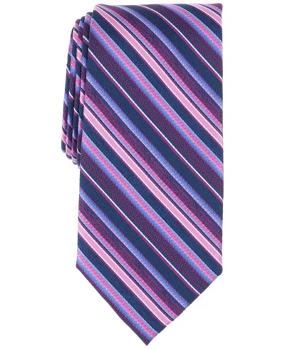 Perry Ellis Men's Holdren Stripe Tie In Magenta