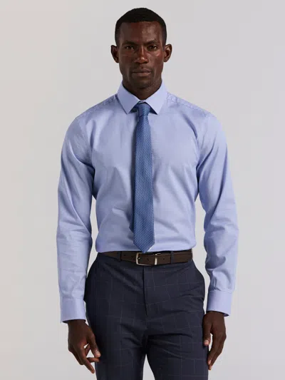 Perry Ellis Men's Houndstooth Dobby Cotton Stretch Dress Shirt In Blue