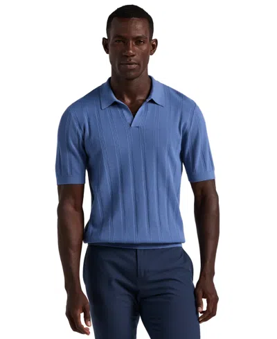 Perry Ellis Men's Johnny Collar Stripe Polo Shirt In Blue
